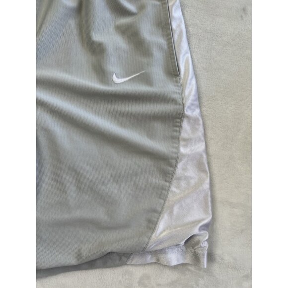Nike Athletic Runnning Shorts Size Large Gray Red Basketball Gym Y2K - Picture 2 of 10